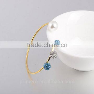 Cuff Charm Gold Color 4 Pearl Shamballa Bracelets Statement Bangles For Women Jewelry photo-3