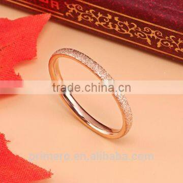 New Design Thin 18k Rose Gold Matte Stainless Steel Women Jewelry Ladies Finger Rings photo-5