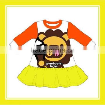 2016 Hot Sell Product Bros Baby Lion 100% Cotton Orange Yellow Clothing Dress