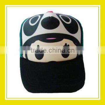 2016 New Design Products Bros Baby Rinne Wear Panda Hat Adjustable Plastic Snapback Polyester Printed Mesh Trucker Cap