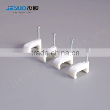 High quality Steel Nail Plastic Wall Circle&Flat Cable Clip