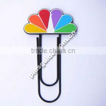 Shenzhen Supplier Personalized Multicolor Soft PVC Paper Clip Book Mark For Souvenir Gift