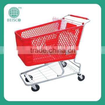 American style,165L plastic supermarket cart