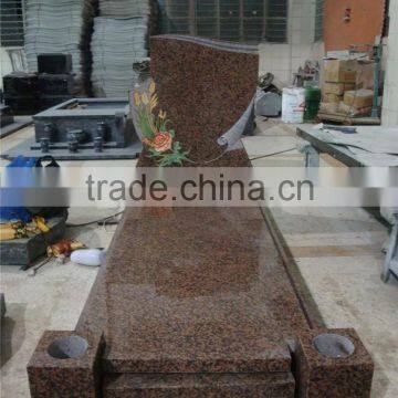 Beautiful flower carving granite headstones