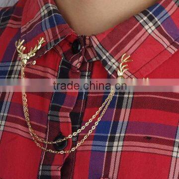 Antler Sweater Chain Clips Cardigan Clips Collar Clips Gold Sweater Guard Brooch photo-3