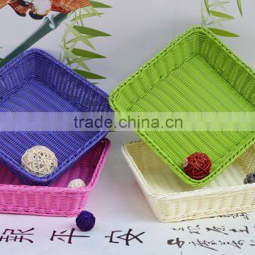 High Quality Plastic Rattan Wicker Display Basket in Store photo-3
