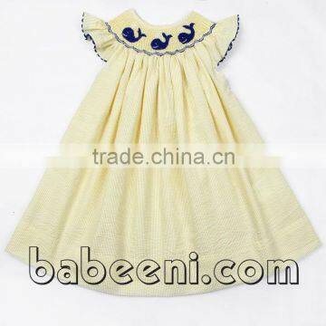 Whale hand smocked bishop dress for girls