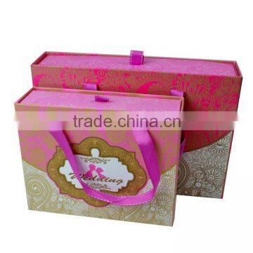 Accept Custom Order And Recyclable Feature Art Paper Material Luxury Drawer Type Paper Bags.