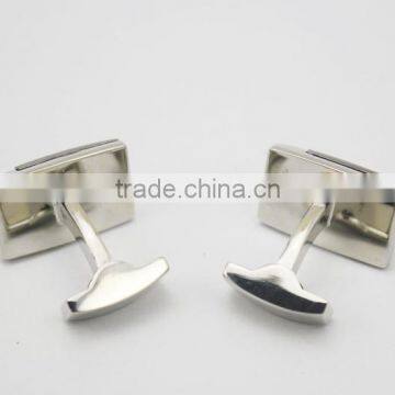 Stylish Mens Shirt Matte Silver Cufflinks Matt Blank Cufflink photo-6