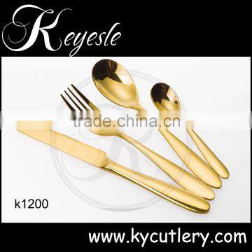 Gold Plated Titanium Flatware,gold Cutlery Silver Set Luxury photo-2