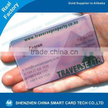 Round Corner PVC Transparent hard plastic business cards