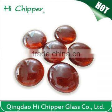 Amber colored fire pan flat back glass beads for fireplace