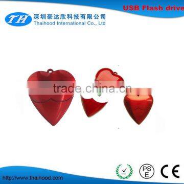 Plastic heart shape usb flash drive