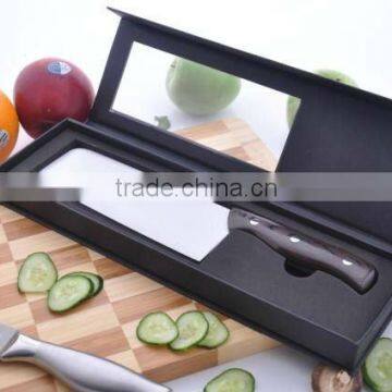 6" ceramic blade cleaver knife for kitchen with wooden handle