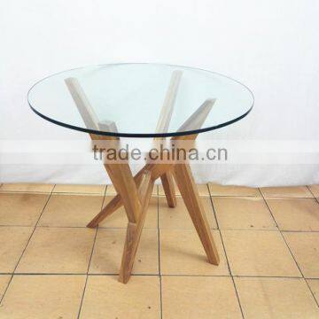 new design wooden base cross dining table