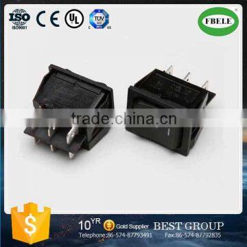 RS-223-4C Double-Poles Rocker Switch, small (ON)-OFF-(ON) rocker switch, DPDT 6P rocker switch (FBELE)