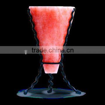 Himalayan Salt T-Light Holders-Cone Shape with Classic Metal Stand