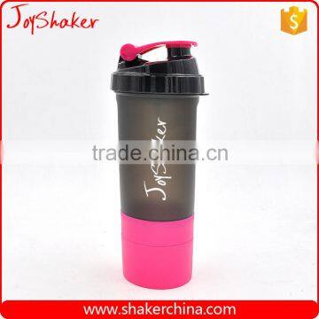 600ML BPA Free Plastic Protein Shaker Bottle With Pill Box & Powder Compartment photo-4