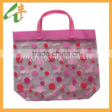 2014 promotional printed pvc heart fancy shopping bag