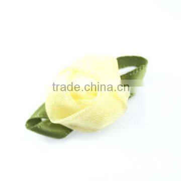 Satin Leaf Chiffon Ribbon Rose photo-2