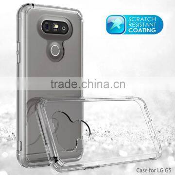 2016 Hot selling Crystal premium clear tpu+pc case for LG G5