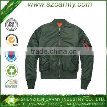 Industries army green 100% flight nylon knit collar MA-1 flight jackets men