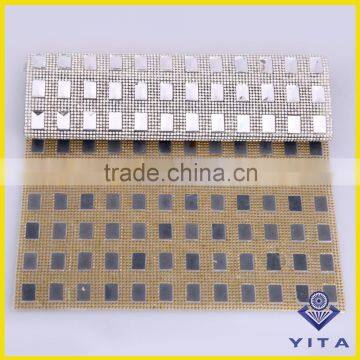 24x40cm Glass Crystal Material Hot Fix Rhinestone Mesh Sheet For Lady Shoes photo-5