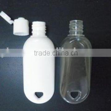 30ml HDPE hook bottle with filp top cap for Hand sanitizer,clear plastic hook bottle