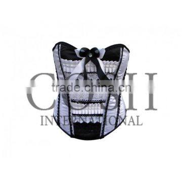 Overbust steel boned Black/White Waist Trainer corset Ci-1170