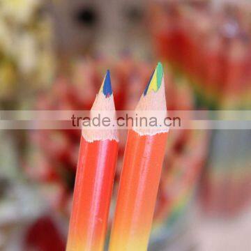 Triangle Jumbo mixed color pencil in pvc tube wooden coloring pencils