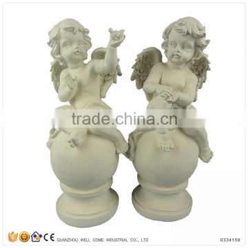 Cheap Customized Unpainted Resin Figurines on Large Decorative Garden Balls