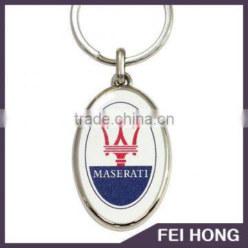 New style Promotional simple style digital printing car keychain for maserati