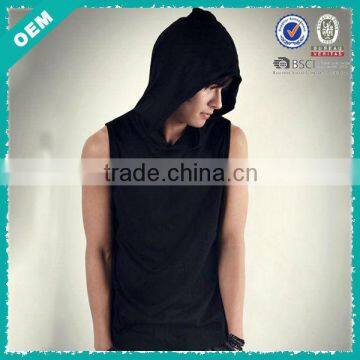 Pullover With Hood Cotton Man Tank Top (lyt-060116)