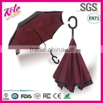 2016 New Design C Shape Handle Inverted Umbrella
