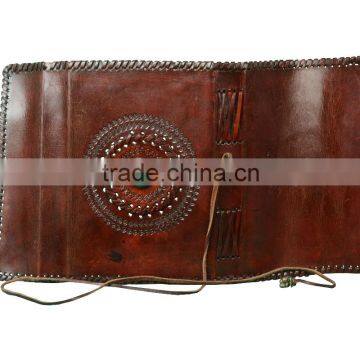 Leather Journal With God's Eye Abstract Stone Handmade Leather Diary Sketchbook photo-2