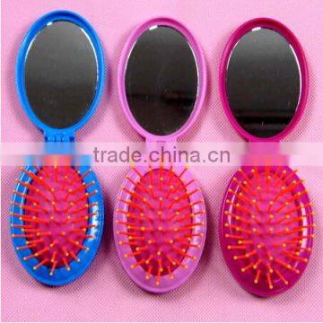 Kids Foldable Pocket Beauty Plastic Mirror Smooth Hair Comb