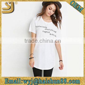 Custom oem women cotton modal plain white screen printing tshirt                        
                                                Quality Choice