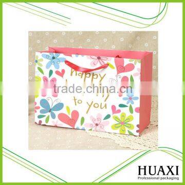 Fashionable OEM factory custom wholesale paper gift bag for shopping