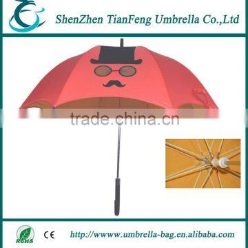 25inch *8k hat printing straight umbrella double layer curved handle straight umbrella