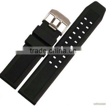 23mm Black Silicone Rubber Watch Bands Strap For lumino x 7251 3050 3051 6402