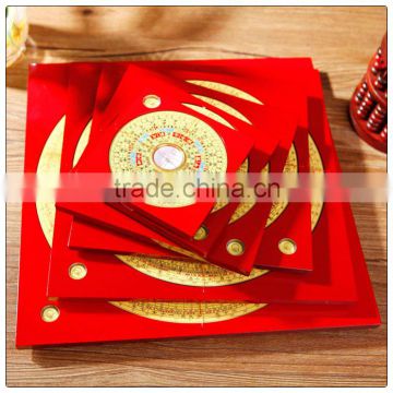 Red color Wooden material chinese fengshui lou pan,round lou pan