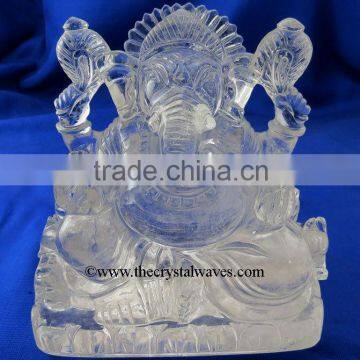 Exclusive Crystal Quartz / Sfatik Hand Carved Lord Ganesha