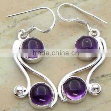 925 sterling silver wholesale Earrings with genuine Amethyst