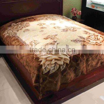 king and queen size fitted bedspread Brown Design blanket with Flower