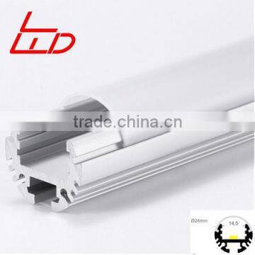 Round shape aluminum extrusion 6063 with PC cover for led strip multi-angle illumination