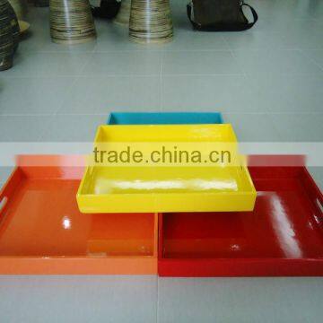 Vietnam multicolor bamboo lacquered tray for sale