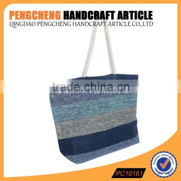 Wholesale Promotion Summer Paper Straw Beach Bag Cotton Handle