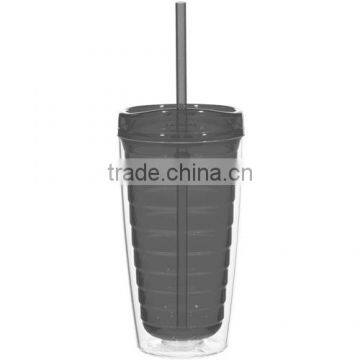 Econo 16 Oz. Double Wall Tumbler With Lid And Straw