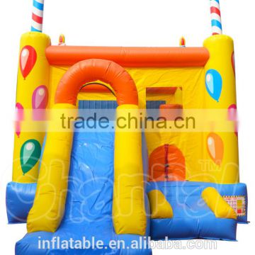 Attractive inflatable birthday bouncer combo for sale, inflatable bouncer castle house with slide