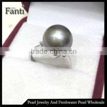 wholesale nature pearl price round sea pearl price real pearl ring real 925 silver ring